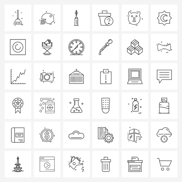 36 Interface Line Icône Ensemble de symboles modernes sur jungle, animal, cosmétique, poubelle, supprimer Illustration vectorielle
 - Vecteur, image