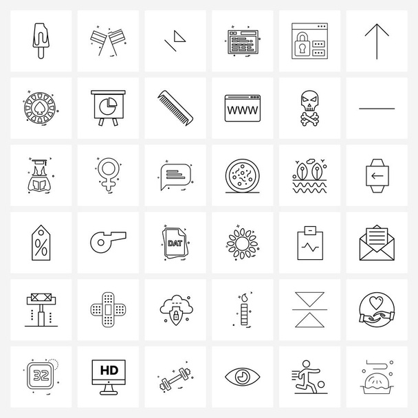 Pixel Perfect Conjunto de 36 iconos de la línea vectorial como seo, web, final, internet, diseño web Ilustración vectorial
 - Vector, Imagen