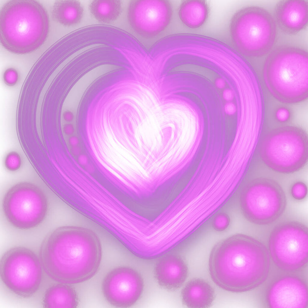 patrón de neón púrpura San Valentín corazón y bolas
 - Foto, imagen