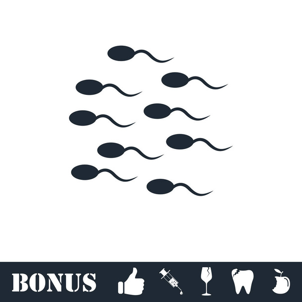 Иконка спермы плоская. Векторная иллюстрация и бонусная пиктограмма
 - Вектор,изображение