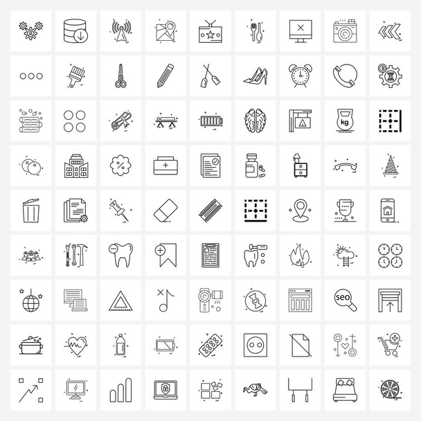 81 Interfaccia Linea Icona Set di simboli moderni su medaglia, navigazione, Wi-Fi, navigazione, mappa Illustrazione vettoriale
 - Vettoriali, immagini