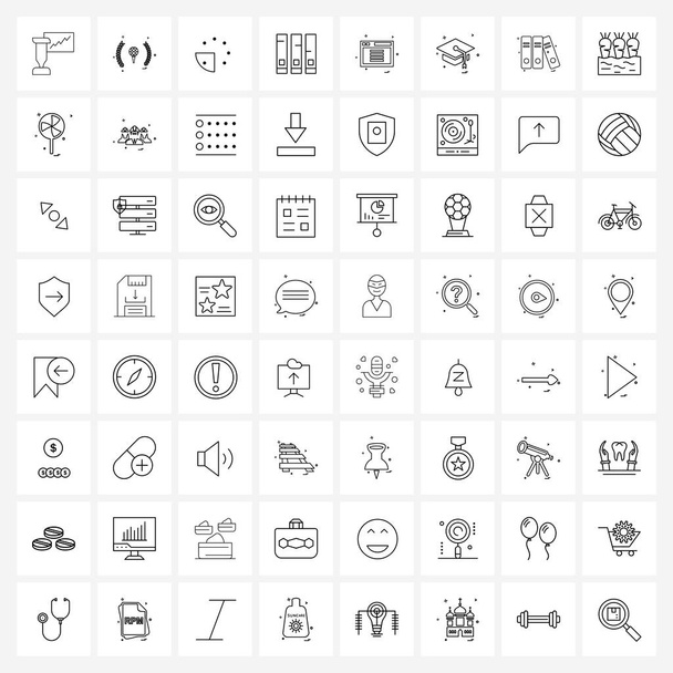 Pack de 64 iconos de línea universal para aplicaciones web web web, carpeta, cuarenta, comercio, negocio Vector Illustration
 - Vector, imagen