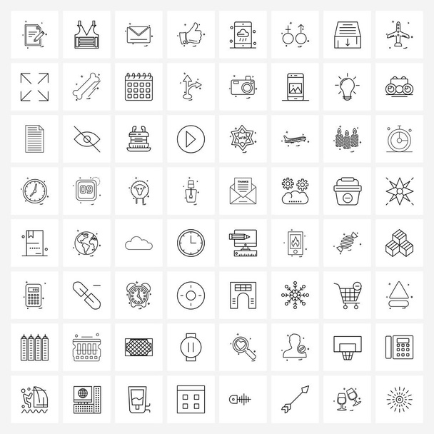 Set von 64 UI-Symbolen und Symbolen für Smart, Hand, Nachricht, Daumen hoch, mag Vector Illustration - Vektor, Bild