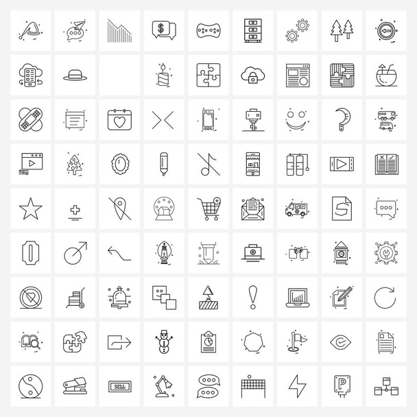 Universelle Symbole von 81 modernen Liniensymbolen aus Schaumstoff, Geld, Zinsen, Botschaft, Dollar Vektor Illustration - Vektor, Bild