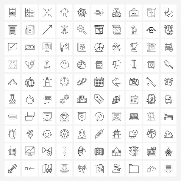 Ilustración de línea vectorial moderna de 100 iconos de línea simple de nieve, hogar, flecha, hogar, navegación Ilustración vectorial
 - Vector, Imagen