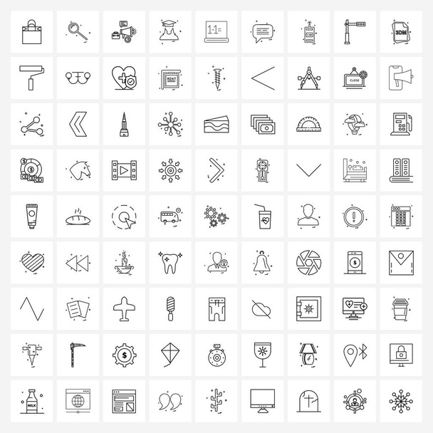 Izolált szimbólumok készlet 81 Egyszerű vonal ikonok matematika, avatar, hangszóró, profil, avatar vektor illusztráció - Vektor, kép