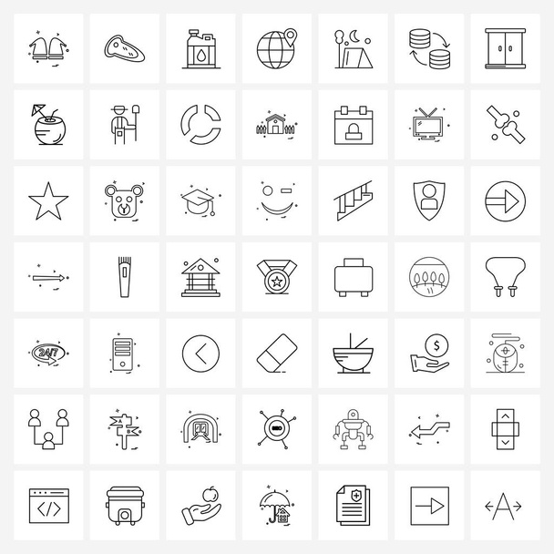 Símbolos aislados Conjunto de 49 iconos de línea simple de verano, camping, inflamable, ubicación, mapa Vector Ilustración
 - Vector, imagen