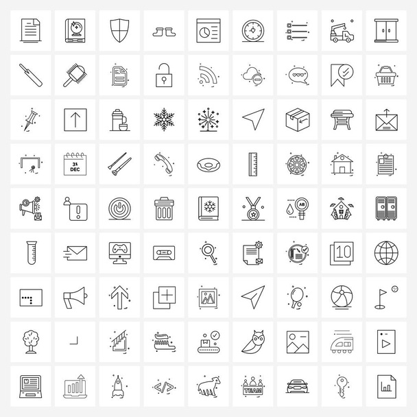 Set de 81 iconos de línea universal de página web, web, seguridad, seo, desgaste Vector Illustration
 - Vector, Imagen