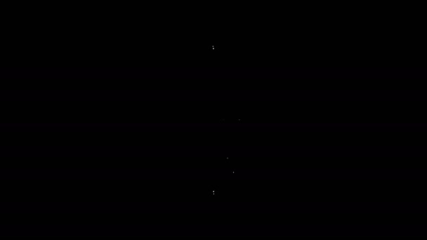 Weiße Linie Erde Struktur Symbol isoliert auf schwarzem Hintergrund. Geophysik-Konzept mit Erdkern und Erdabschnitten. 4K Video Motion Grafik Animation - Filmmaterial, Video
