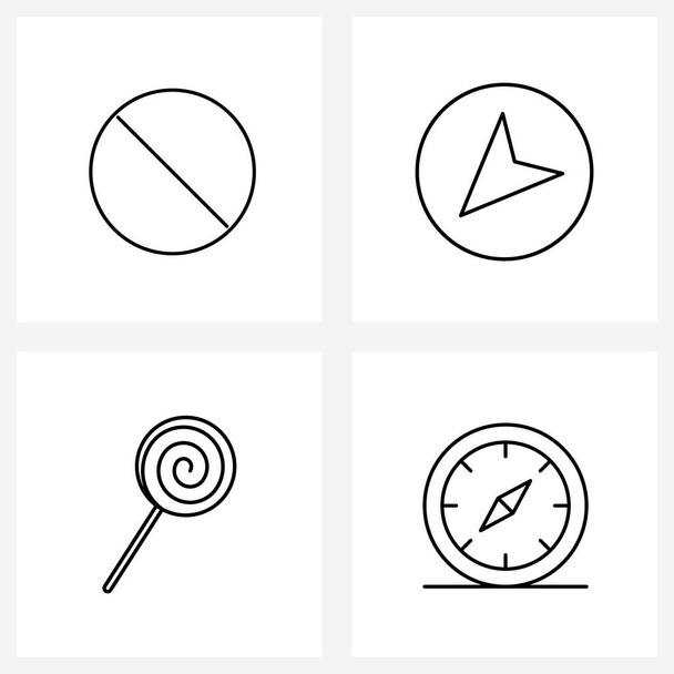 4 Интерфейсная иконка Набор современных синонимов на delete, lollypop, disable, mouse, конфеты
 - Вектор,изображение