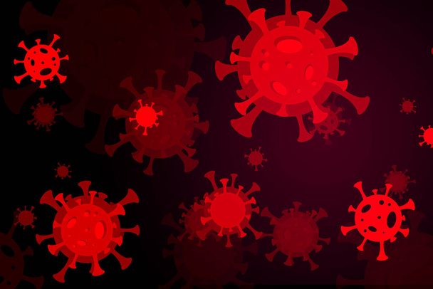 Úszó influenza vírus sejtek illusztráció. Veszélyes ázsiai ncov corona vírus, SARS világjárvány kockázati koncepció. 3D-s renderelés - Fotó, kép