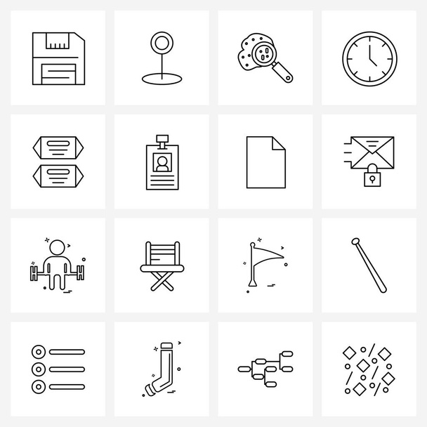 UI Set of 16 Basic Line Icons of shop, chocolate, grains search, candy, timer Vector Illustration - Vector, Image