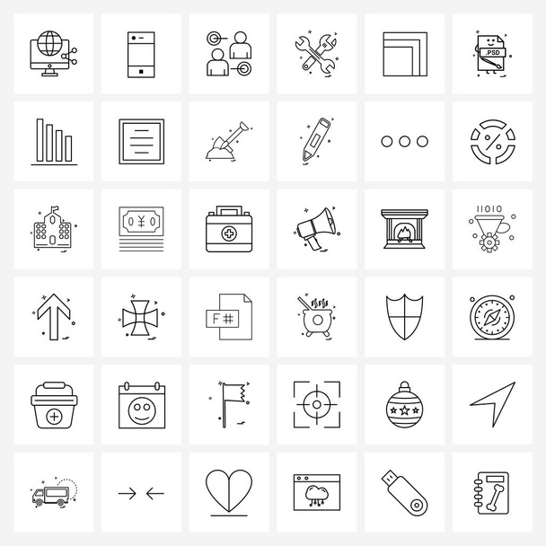 Símbolos universales de 36 iconos de línea moderna de capa, teléfono, nube, teléfono, red Vector Ilustración
 - Vector, imagen