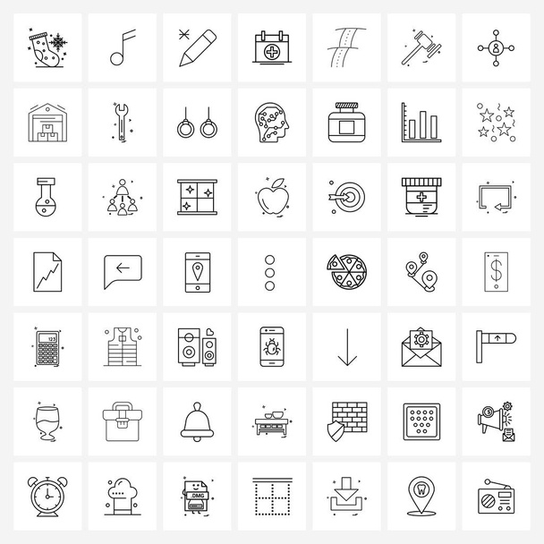 UI Set di 49 icone di base della linea di corte, percorso, modificare, strada, più vettoriale Illustrazione
 - Vettoriali, immagini