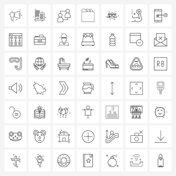 Set di 49 icone di linea semplici per Web e Stampa come avatar, tab, bolla, programma, controllo Illustrazione vettoriale
 - Vettoriali, immagini