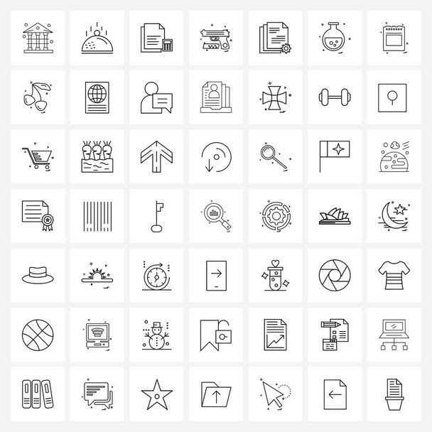 49 Univerzální ikony Pixel Perfektní symboly internetu, nastavení, kalkulačka, dokument, zbraň Vektorové ilustrace - Vektor, obrázek