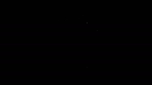Línea blanca Copa de chocolate caliente con malvaviscos icono aislado sobre fondo negro. Feliz Navidad y Feliz Año Nuevo. Animación gráfica de vídeo 4K
 - Metraje, vídeo