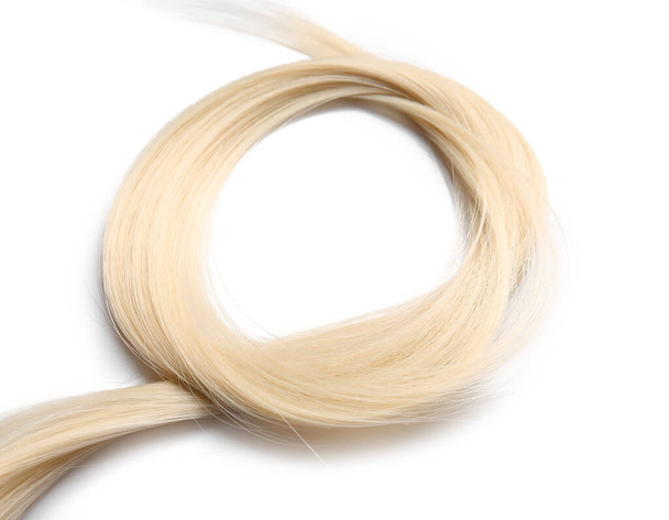 Beaux cheveux blonds longs sur fond blanc
 - Photo, image