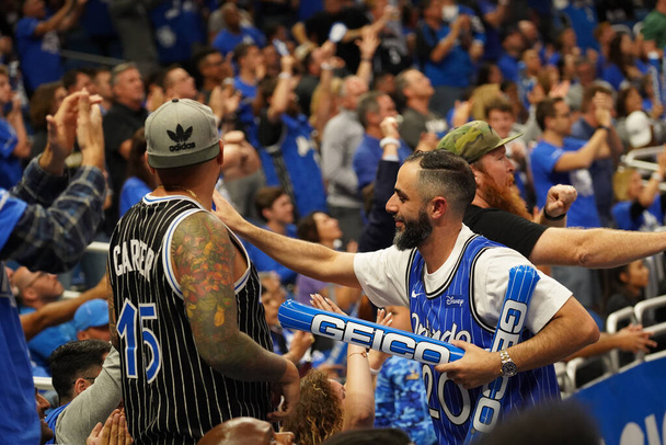 Orlando Magic organizuje Toronto Rapters podczas pierwszej rundy play-off NBA w Amway Arena w Orlando na Florydzie w piątek 19 kwietnia 2019. Zdjęcie: Marty Jean-Louis - Zdjęcie, obraz