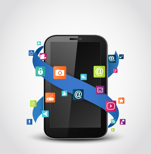 Mobile phone applications icons - Vector, Image