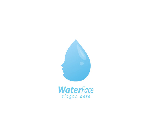 Λογότυπο σταγόνας νερού προσώπου - Διάνυσμα, εικόνα