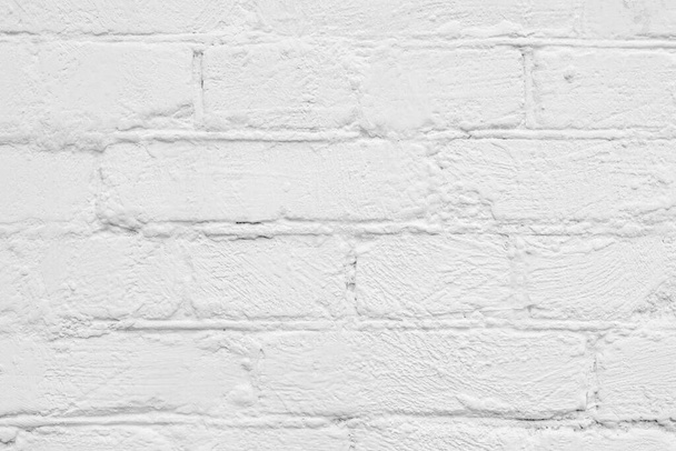 White wall of an old house. Brick wall texture. White abstract background. - Photo, Image