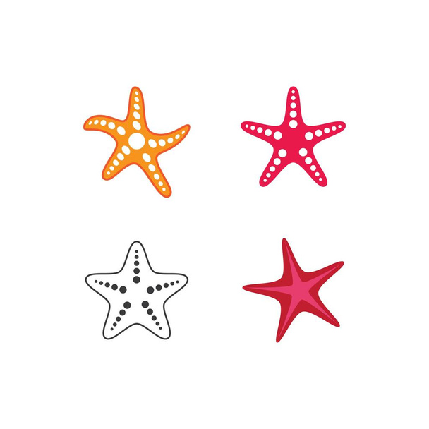 Yıldız balığı logo vektör düz tasarımı - Vektör, Görsel