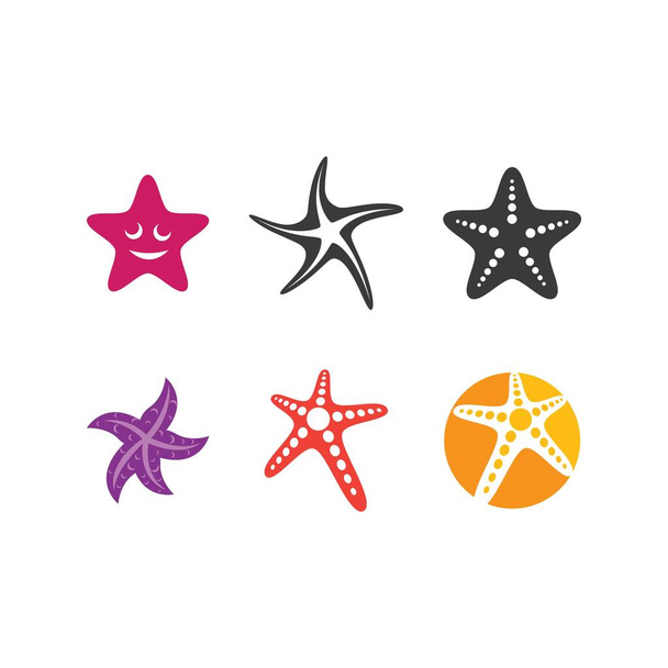 Star fish logo vector flat design - Vector, Image