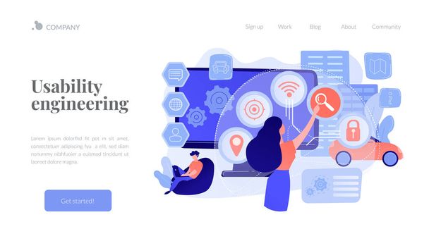 Intelligente interface concept landing page - Vector, afbeelding