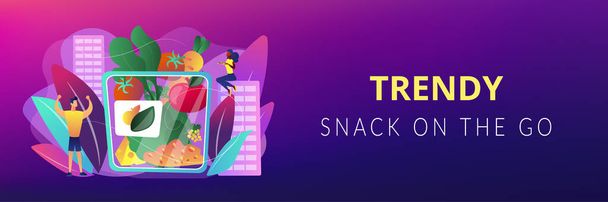 Assorted snack pack concept banner header. - Vector, imagen