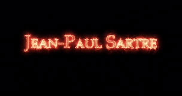 Jean-Paul Sartre written with fire. Loop - Footage, Video