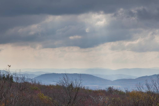 The mountains of West Virginia photographed under a dramatic fall sky in October of 2014. - Photo, image
