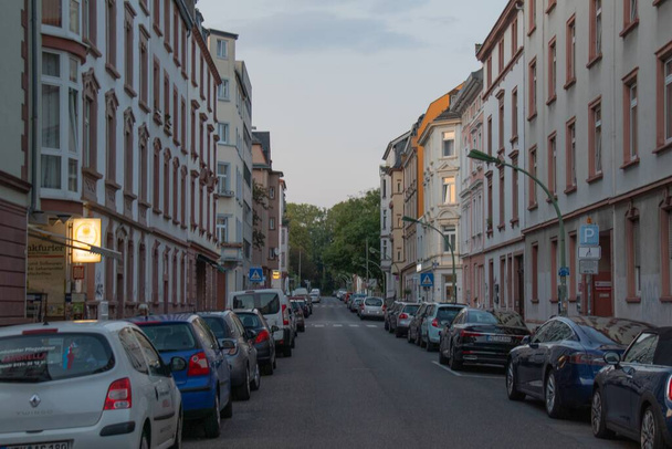 A beautiful shot of one of Frankfurt's street without traffic during the COVID-19 - Foto, Imagem