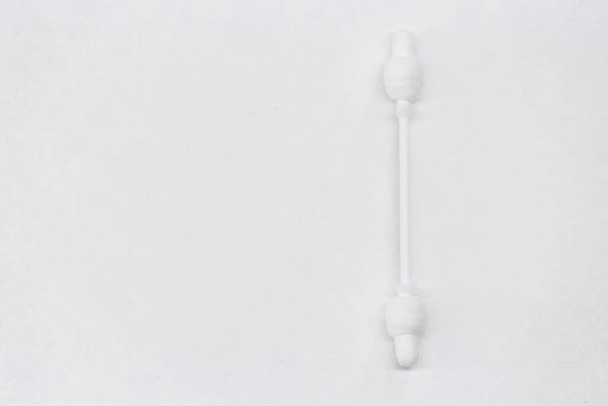 Cotton swab used for cleaning ear White background copy space - Photo, Image