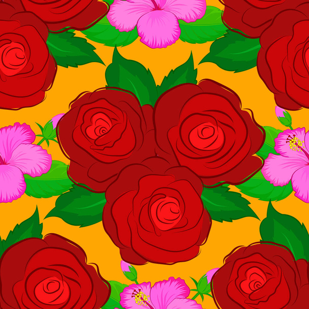 Kolor bezszwowy wzór wektora kwiatowego  - Wektor, obraz
