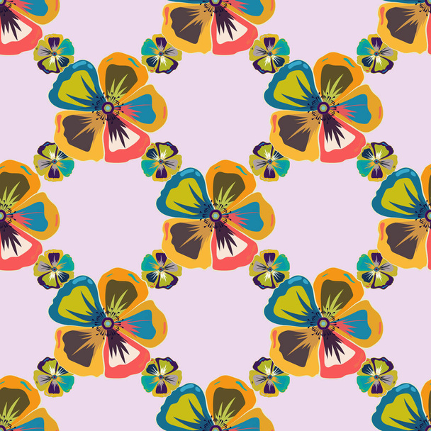 Color seamless floral vector pattern  - Vetor, Imagem