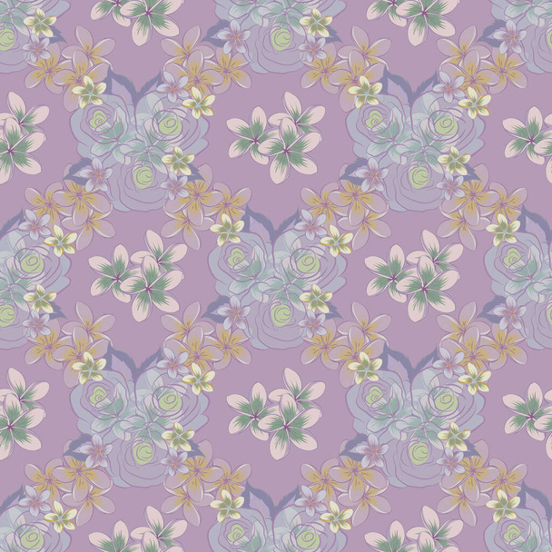 Color seamless floral vector pattern  - Vektor, obrázek