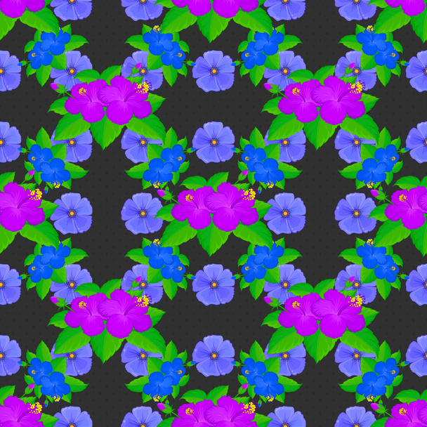 Color seamless floral vector pattern illustration - Vector, Image