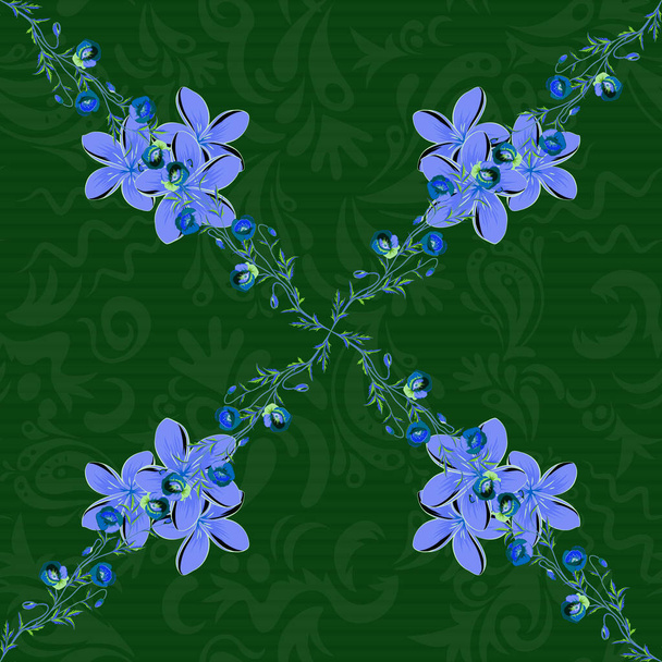 Patrón de vectores florales sin costura de color
  - Vector, imagen