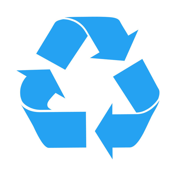 reciclado azul sobre fondo blanco
 - Foto, imagen