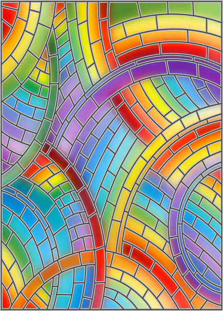 Kuvitus lasimaalauksia tyyli abstrakti kirkas tausta, sateenkaari laatat, suorakulmainen kuva
 - Vektori, kuva