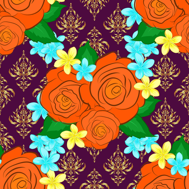 Kolor bezszwowy wzór wektora kwiatowego  - Wektor, obraz