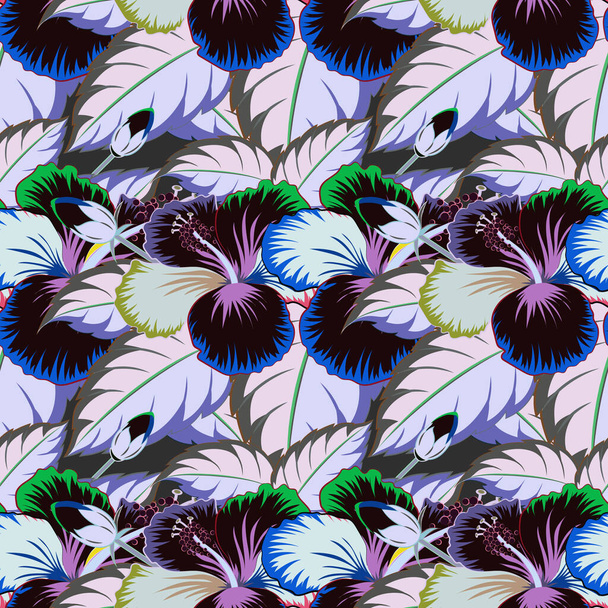 色シームレスな花ベクトルパターン  - ベクター画像