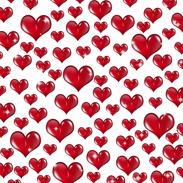 beyaz zemin üzerinde birçok kırmızı valentine Kalpler - Fotoğraf, Görsel