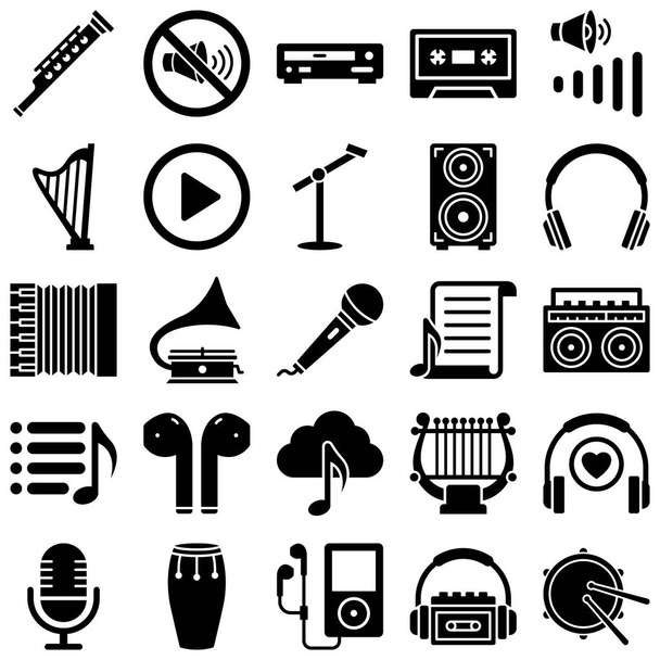 Multimedia e Music Line Style icone vettoriali impostare ogni singola icona può facilmente modificare o modificare
  - Vettoriali, immagini
