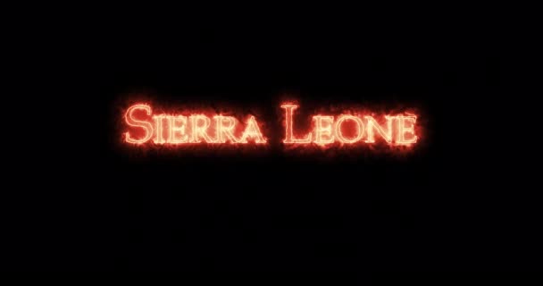 Sierra Leone written with fire. Loop - Footage, Video