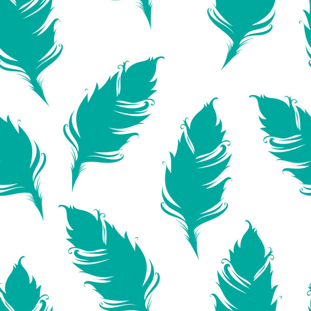 Feather silhouette isolated. Seamless pattern. Vector illustration - Wektor, obraz