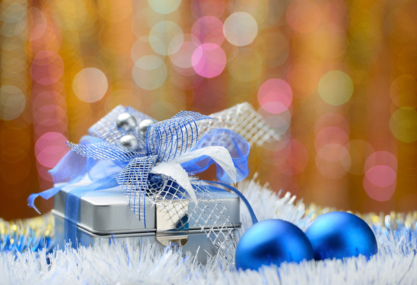 Christmas gift box on abstract background - Photo, Image