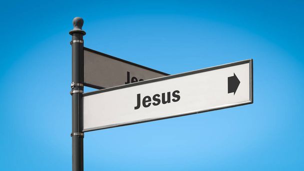 Rua Assine o Caminho da Direção para Jesus
 - Foto, Imagem
