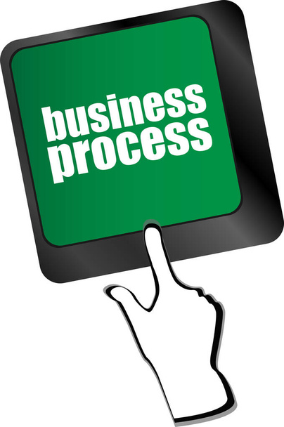 keyboard key with business process button, business concept - Foto, imagen